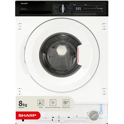 Sharp ES-NIH814BWA-EN Integrated 8kg Washing Machine Sharp ES-NIH814BWA-EN Integrated 8kg Washing Machine