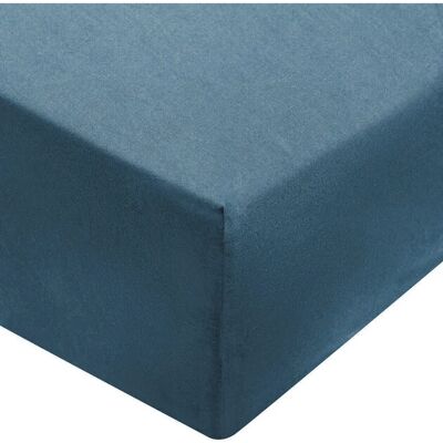Muji - Washed Cotton Fitted Sheet - Bleu clair - Taille Unique - Fitted Sheet - Publicité Muji - Washed Cotton Fitted Sheet - Bleu clair - Taille Unique - Fitted Sheet - Publicité