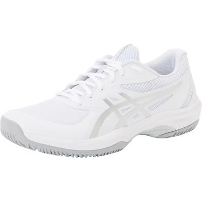 Asics Game FF Blanc / Argent Chaussures de Tennis - Tennis Shoes - Publicité Asics Game FF Blanc / Argent Chaussures de Tennis - Tennis Shoes - Publicité