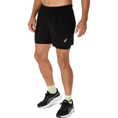 Asics Core 2n1 5in Short - Black - Shorts Asics Core 2n1 5in Short - Black - Shorts