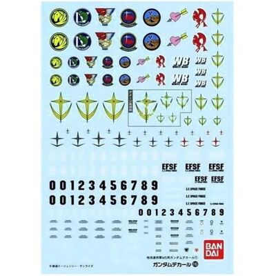 Décalcomanie Gundam Bandai 16 MG Federation Kit BM-221088 Décalcomanie Gundam Bandai 16 MG Federation Kit BM-221088