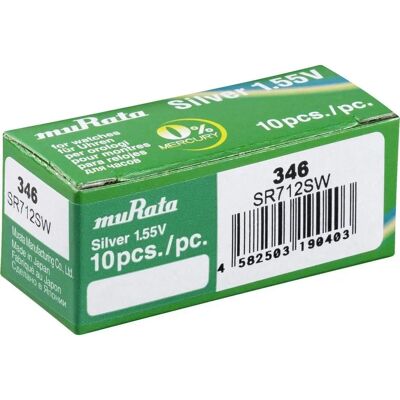 Murata SR712SW-PBWW Pile bouton oxyde d'argent - 10 pièces - Publicité Murata SR712SW-PBWW Pile bouton oxyde d'argent - 10 pièces - Publicité