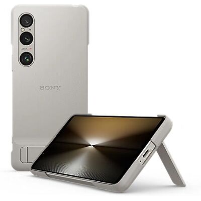 Sony Xperia 1 VI Sølv Beskyttelsescover med Stativ Sony Xperia 1 VI Sølv Beskyttelsescover med Stativ