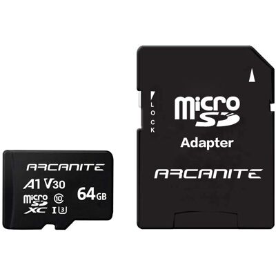 Arcanite 64 GB microSDXC geheugenkaart - UHS-I U3, V30, 4K, Klasse 10 Arcanite 64 GB microSDXC geheugenkaart - UHS-I U3, V30, 4K, Klasse 10