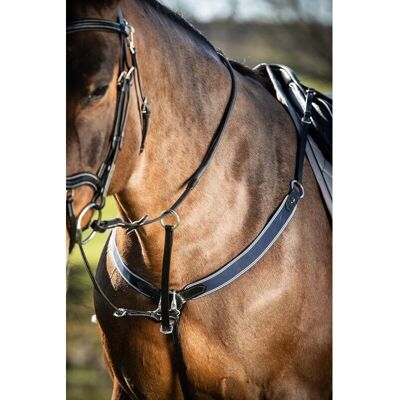 Hfi Elastischer Pferdebrustschutz - Schwarz/marineblau - Pony Hfi Elastischer Pferdebrustschutz - Schwarz/marineblau - Pony