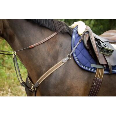 HFI Jagdhalsband für Pferde - Voll einstellbar, Leder, Nickel-Schnallen HFI Jagdhalsband für Pferde - Voll einstellbar, Leder, Nickel-Schnallen