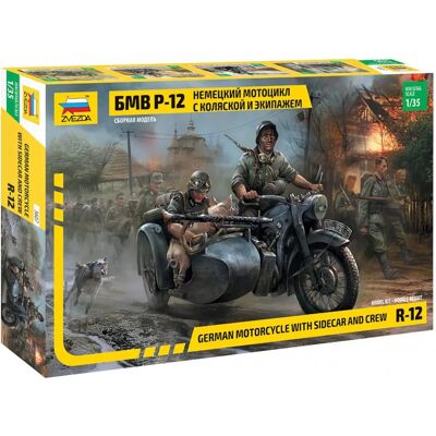 Zvezda motocicleta tedesca WWII BMW R 12 con sidecar - Kit militare Zvezda motocicleta tedesca WWII BMW R 12 con sidecar - Kit militare