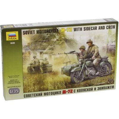 Zvezda M.72 Sowjetisches Motorrad mit Beiwagen Modellbausatz - WWII Zvezda M.72 Sowjetisches Motorrad mit Beiwagen Modellbausatz - WWII