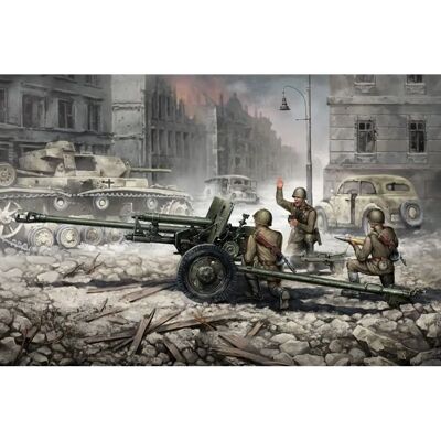 Zvezda Modellbausatz - 76mm Anti-Panzer Kanone mit Besatzung - 1/35 Maßstab Zvezda Modellbausatz - 76mm Anti-Panzer Kanone mit Besatzung - 1/35 Maßstab