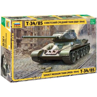 Kit Modèle Zvezda T-34/85 Soviétique - Échelle 1:35 - Véhicule Militaire - Publicité Kit Modèle Zvezda T-34/85 Soviétique - Échelle 1:35 - Véhicule Militaire - Publicité