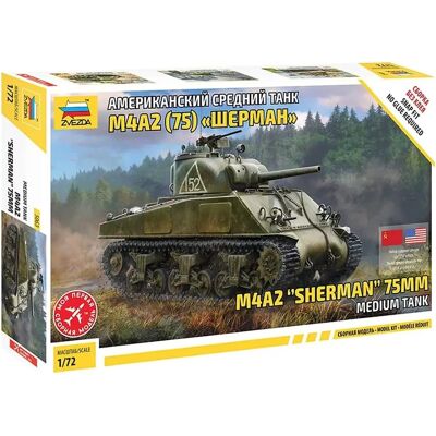 Modello militare M4A2 Sherman 75mm 1:72 - Zvezda Modello militare M4A2 Sherman 75mm 1:72 - Zvezda