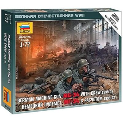 Zvezda Deutsches MG.34 mit Besatzung - WWII Modellfiguren Zvezda Deutsches MG.34 mit Besatzung - WWII Modellfiguren