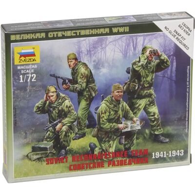 Figurines Équipe de Reconnaissance Soviétique Zvezda - 1:72 Figurines Équipe de Reconnaissance Soviétique Zvezda - 1:72