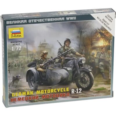 Zvezda Deutsches Motorrad R-12 Maßstab 1:72 Modellbausatz Zvezda Deutsches Motorrad R-12 Maßstab 1:72 Modellbausatz