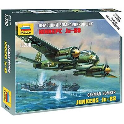 Zvezda Ju-88a4 1:200 Scala Modello in Plastica - Bombardiere Zvezda Ju-88a4 1:200 Scala Modello in Plastica - Bombardiere