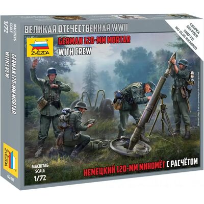Zvezda 1:72 Deutscher 120mm Mörser - Modellbausatz mit Besatzung Zvezda 1:72 Deutscher 120mm Mörser - Modellbausatz mit Besatzung