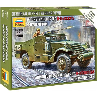 Zvezda M3 Spähwagen 1:100 - Militärmodellbausatz Zvezda M3 Spähwagen 1:100 - Militärmodellbausatz