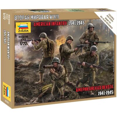 Zvezda 6278 US-Infanterie WWII Modellbausatz - Figur 1:72 Zvezda 6278 US-Infanterie WWII Modellbausatz - Figur 1:72