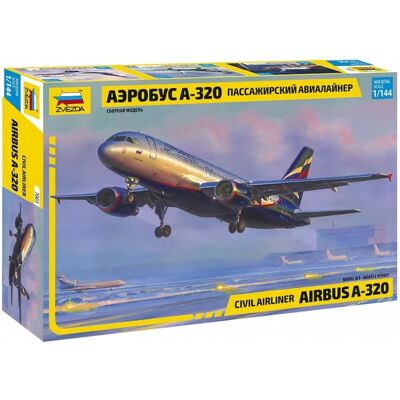 Zvezda Airbus A320 Model Kit - 1:144 Scale - Aircraft Zvezda Airbus A320 Model Kit - 1:144 Scale - Aircraft