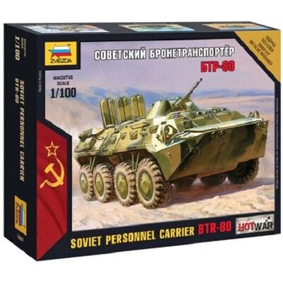 Zvezda Transporteur Personnel Soviétique BTR-80 - Kit Modèle Militaire - 1:100 Zvezda Transporteur Personnel Soviétique BTR-80 - Kit Modèle Militaire - 1:100