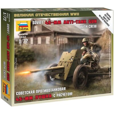 Zvezda Z6112 Modello di cannone sovietico 45mm - Kit militare Zvezda Z6112 Modello di cannone sovietico 45mm - Kit militare