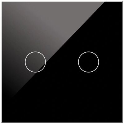 Interruptor Táctil de Cristal Negro Iluminashop - Relé Doble - Tamaño Estándar Interruptor Táctil de Cristal Negro Iluminashop - Relé Doble - Tamaño Estándar