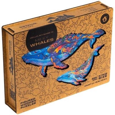 UNIDRAGON Dřevěné puzzle Mléčné velryby - 25x37cm, 366 ks UNIDRAGON Dřevěné puzzle Mléčné velryby - 25x37cm, 366 ks