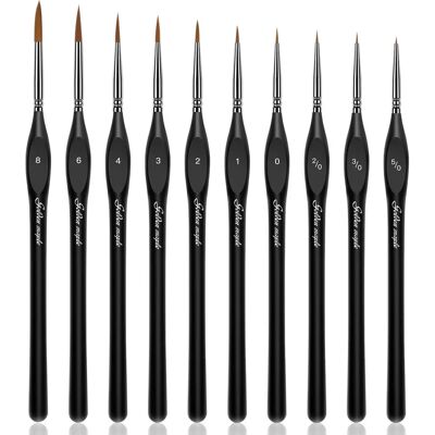 Golden Maple Model Paint Brushes Set - Fine Detailing & Art - 10pcs Golden Maple Model Paint Brushes Set - Fine Detailing & Art - 10pcs