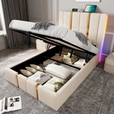 WISHDOR - 90x200 cm - Cama con almacenamiento WISHDOR - 90x200 cm - Cama con almacenamiento