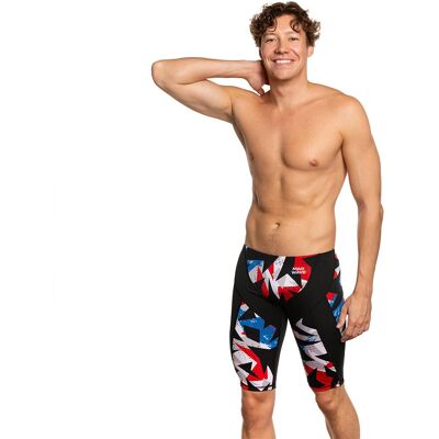 Mad Wave Tri Power PBT H3 Low Waist Jammers - Black / Multi - Boys Multi 28-30 Mad Wave Tri Power PBT H3 Low Waist Jammers - Black / Multi - Boys Multi 28-30
