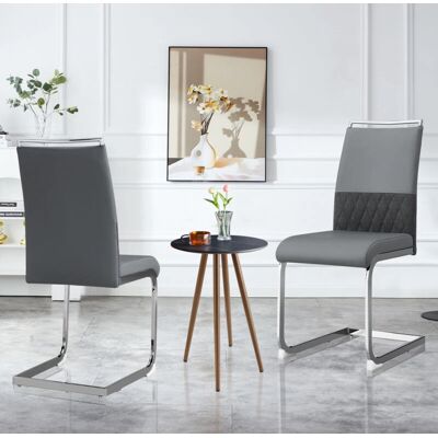 REDOM - PP304368AAG - Gris PU cuero y lino, respaldo alto, silla de comedor REDOM - PP304368AAG - Gris PU cuero y lino, respaldo alto, silla de comedor
