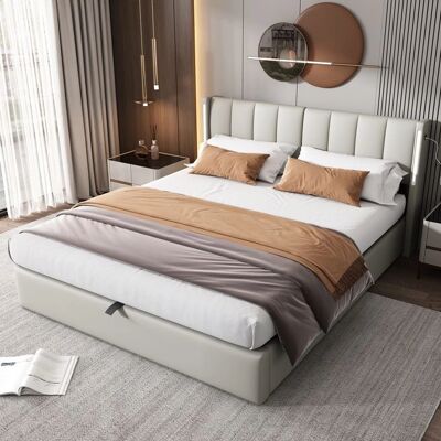 WISHDOR Letto imbottito 160x200 - USB - LED - inclinación de 3 niveles - Cama WISHDOR Letto imbottito 160x200 - USB - LED - inclinación de 3 niveles - Cama