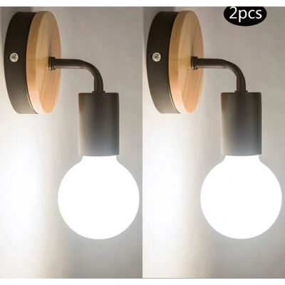 MARCA - LED-Wall-Decor - Black-Wood - E27 - Applique murale - Publicité MARCA - LED-Wall-Decor - Black-Wood - E27 - Applique murale - Publicité
