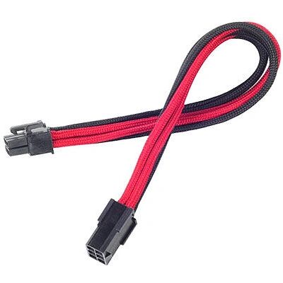 Silverstone Verlängerungskabel - Schwarz / Rot - 6-Pin PCIe - 25cm Silverstone Verlängerungskabel - Schwarz / Rot - 6-Pin PCIe - 25cm