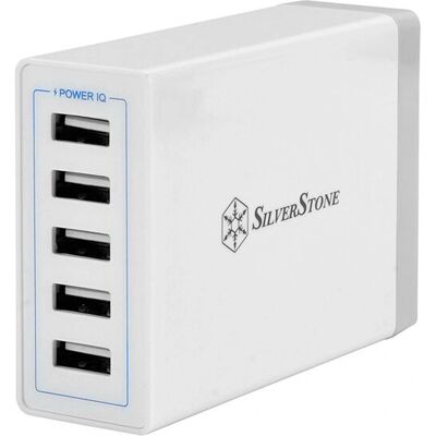Silverstone SST-UC01W Wandladegerät - 5 USB-Anschlüsse, 40W, Weiß Silverstone SST-UC01W Wandladegerät - 5 USB-Anschlüsse, 40W, Weiß