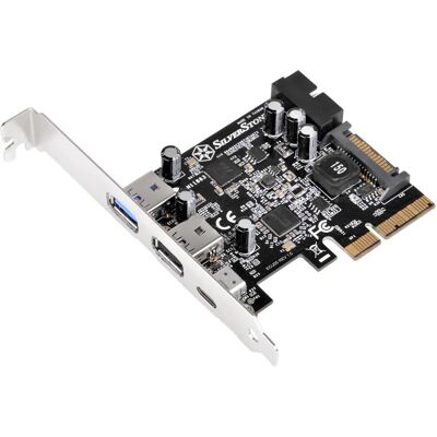 Carte d'extension USB Silverstone ECU05 - PCIe 2.0 x2 - Ports USB 3.1 Type-C & 3.0 Carte d'extension USB Silverstone ECU05 - PCIe 2.0 x2 - Ports USB 3.1 Type-C & 3.0