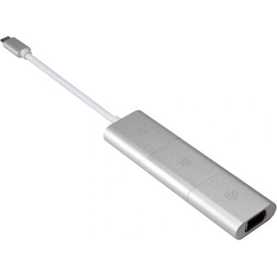Silverstone Sst-Ep11s - Adattatore USB a MiniDP, HDMI, VGA - Argento Silverstone Sst-Ep11s - Adattatore USB a MiniDP, HDMI, VGA - Argento