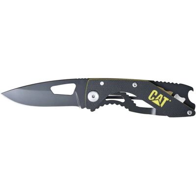 CAT 980267 Knife - Drop-Point, Stainless Steel, Black - Lightweight CAT 980267 Knife - Drop-Point, Stainless Steel, Black - Lightweight