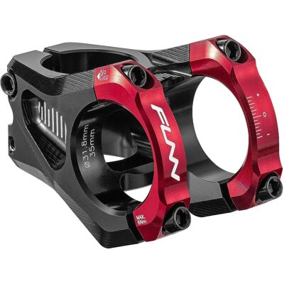 Funn 31,8mm Manubrio bici rosso - Alluminio CNC 0° rise Funn 31,8mm Manubrio bici rosso - Alluminio CNC 0° rise