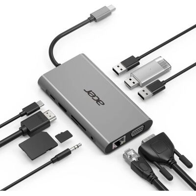 Station d'accueil Acer Dscab.002 - Argent - USB 3.2 Gen 1 Station d'accueil Acer Dscab.002 - Argent - USB 3.2 Gen 1