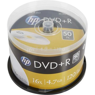 HP DRE00026 DVD Argenté 4,7GB 50 Disques - DVD HP DRE00026 DVD Argenté 4,7GB 50 Disques - DVD