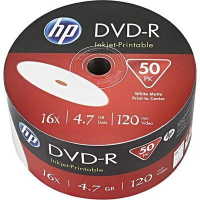 HP DME00070WIP Inkjet-DVD - 4,7GB - 50 Stück HP DME00070WIP Inkjet-DVD - 4,7GB - 50 Stück