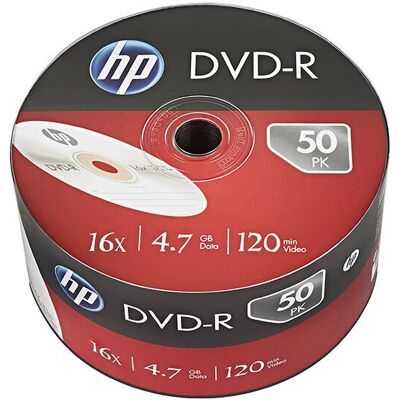 HP DME00070 DVD-R Argent 4,7GB 16X 50 Disques HP DME00070 DVD-R Argent 4,7GB 16X 50 Disques