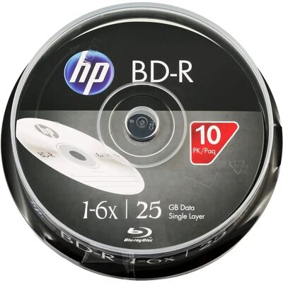BD-R 6X 10PK CAKE HP 25GB BRE00071-3 - Disque optique BD-R 6X 10PK CAKE HP 25GB BRE00071-3 - Disque optique