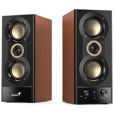 Genius SP-HF800BT Hnědé Bluetooth reproduktory - 20W 2.0 Genius SP-HF800BT Hnědé Bluetooth reproduktory - 20W 2.0