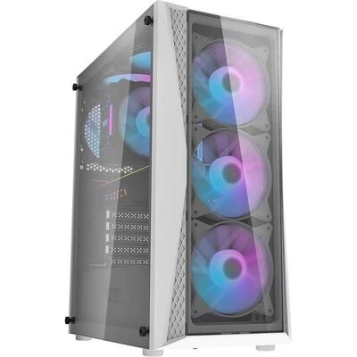 Darkflash DK352 Plus Weiß PC-Gehäuse mit 4 Lüftern - Tower Darkflash DK352 Plus Weiß PC-Gehäuse mit 4 Lüftern - Tower