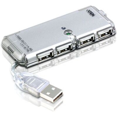 Hub USB Aten UH275 - 4 Ports - Argent - USB 2.0 - 480 Mbps - Publicité Hub USB Aten UH275 - 4 Ports - Argent - USB 2.0 - 480 Mbps - Publicité