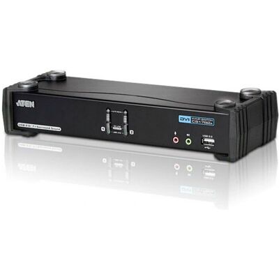 Aten Svart Dual-Link DVI KVM Switch - 2 portar Aten Svart Dual-Link DVI KVM Switch - 2 portar
