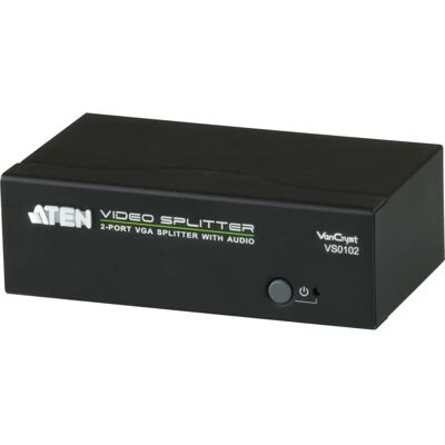 Aten VS0102 VGA-Splitter - 2 Port, Ton, Schwarz Aten VS0102 VGA-Splitter - 2 Port, Ton, Schwarz