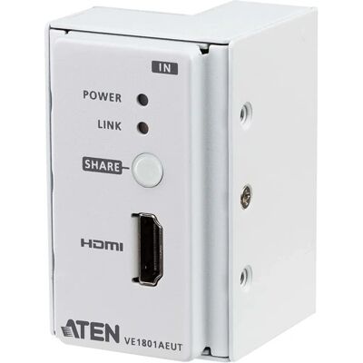 ATEN VE1801AEUT Video/Audio/Serial Extender - Wit - HDBaseT Lite - Tot 70m ATEN VE1801AEUT Video/Audio/Serial Extender - Wit - HDBaseT Lite - Tot 70m